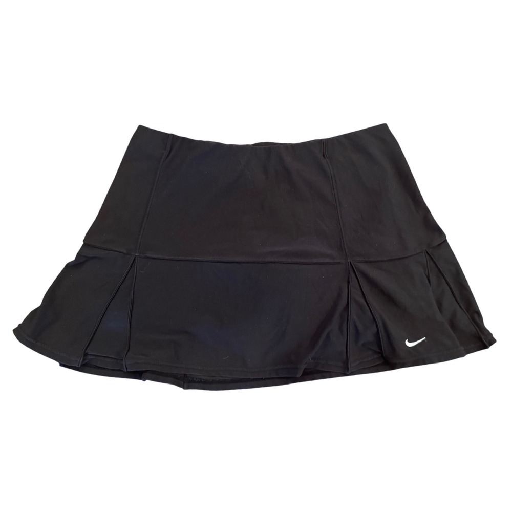 NikeFIT DRY Black Pleated Tennis Skirt Skort Womens Medium M 8-10 Activewear